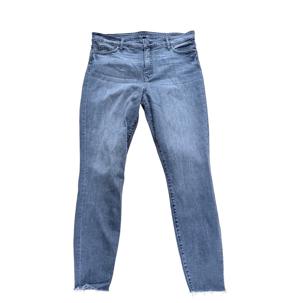 KUT Fab Ab Jeans Gray Raw Hem Stretch Denim Size 14